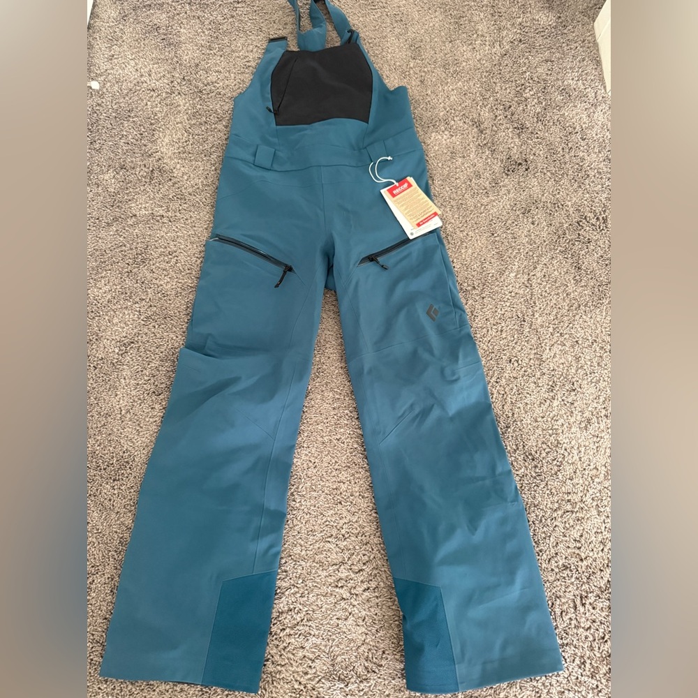 Women’s Black Diamond NWT Ski shell bibs, recon stretch  in Azurite